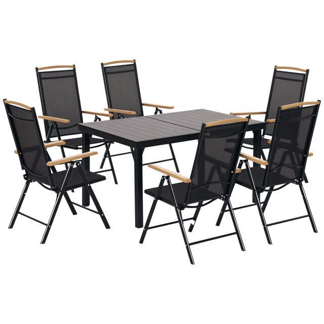 4goodz Tuintafelset 1 tafel en 6 stoelen tuinmeubelset - 3547607 large
