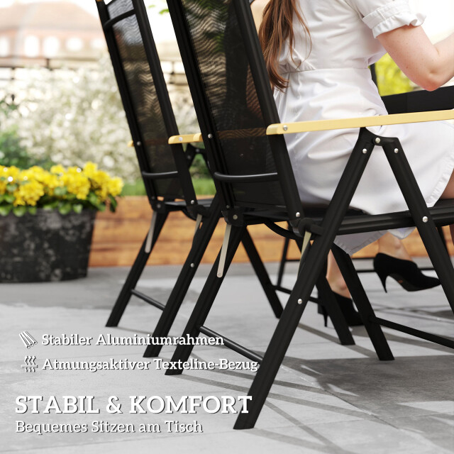 4goodz Tuintafelset 1 tafel en 6 stoelen tuinmeubelset - 3547607 large