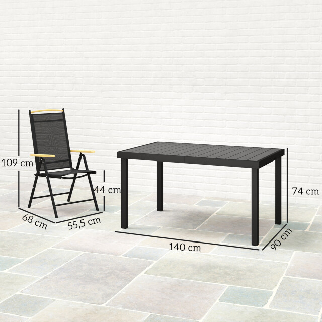 4goodz Tuintafelset 1 tafel en 6 stoelen tuinmeubelset - 3547607 large