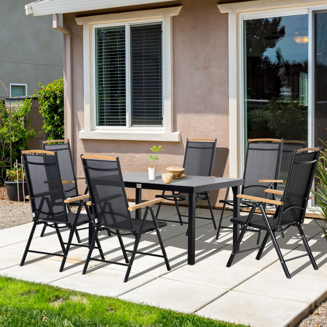 4goodz Tuintafelset 1 tafel en 6 stoelen tuinmeubelset - 3547607 large