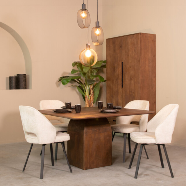 Label51 Eetkamertafel ingo espresso mangohout 3172620 large