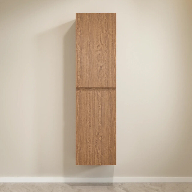 Mirlux Badkamermeubel set verona 100cm warm eiken wastafel zwart pre-order 3586240 large