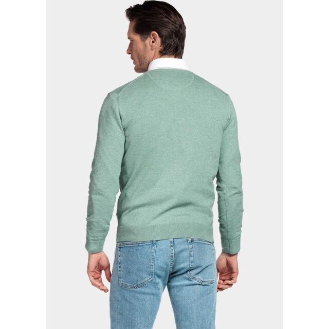 Bos Bright Blue Pullover cotton v-neck regular fit 618100cct/725 201420 large