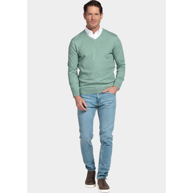 Bos Bright Blue Pullover cotton v-neck regular fit 618100cct/725 201420 large