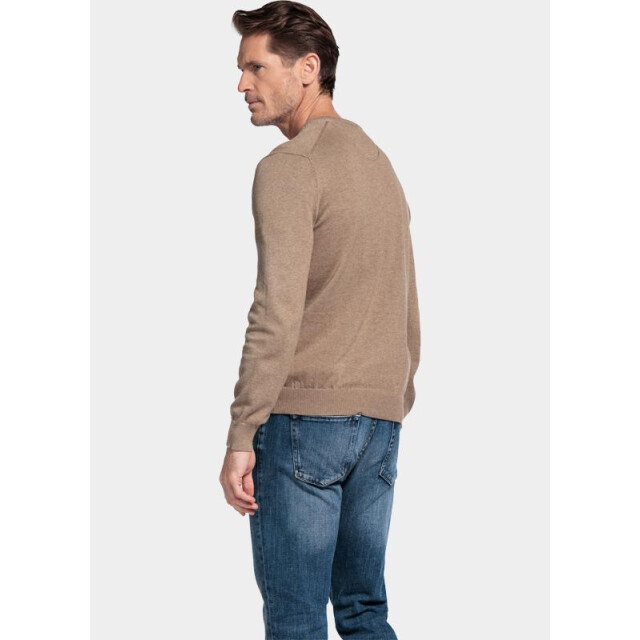 Bos Bright Blue Pullover cotton v-neckregular fit zand 618100cct/865 201421 large