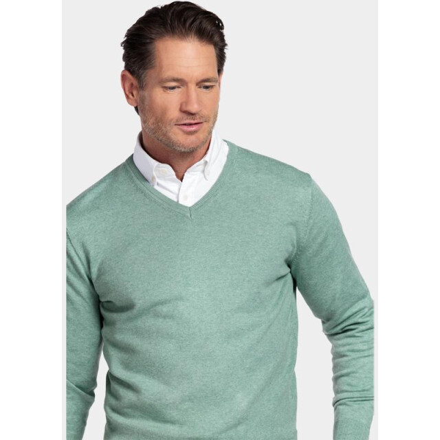 Bos Bright Blue Pullover cotton v-neck regular fit 618100cct/725 201420 large