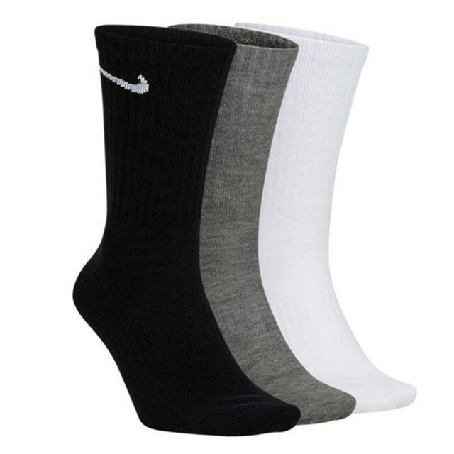 Nike Uniseks adult logo lichtgewicht everyday crew sokken (set van 3) UTPP3941_whiteblackgrey large