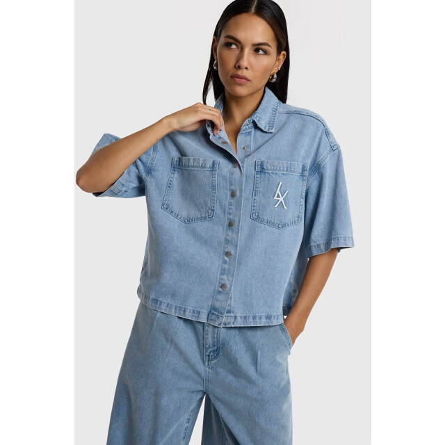 Alix The Label Denim ss blouse blue denim 4310.35.0005 large