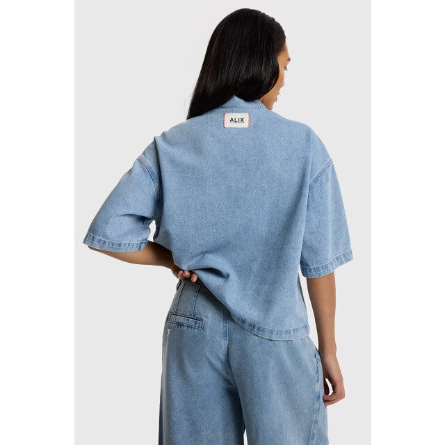 Alix The Label Denim ss blouse blue denim 4310.35.0005 large