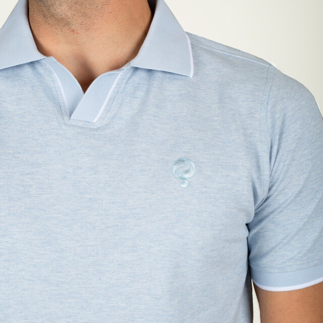 Q1905 Polo shirt stein mist melange QM2663762-672-1 large