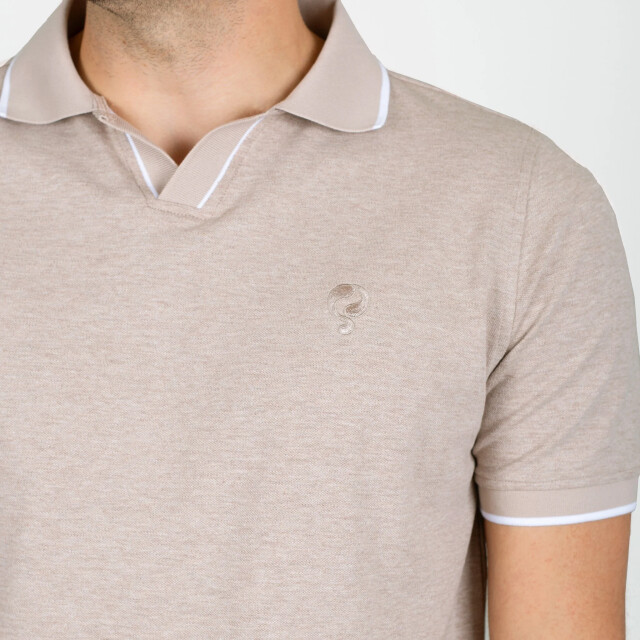 Q1905 Polo shirt stein zand melange QM2663762-842-1 large