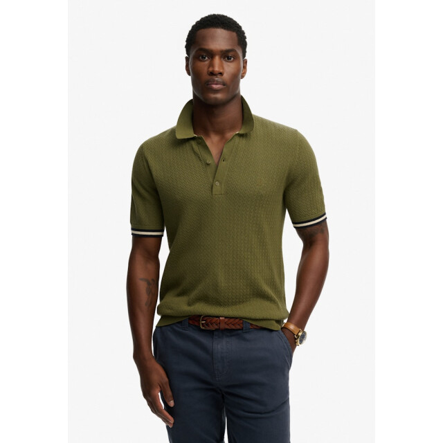 Superdry Knitted texture ss polo army 5369.26.0006 large