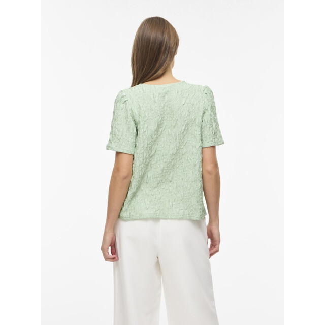 Vila visophia o-neck s/s top/r 14113417 smoke green 06011.369.0143 large