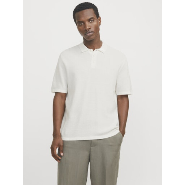 Jack & Jones jjegeorge knit polo ss sn 12268281 cloud dancer 05311.198.0074 large