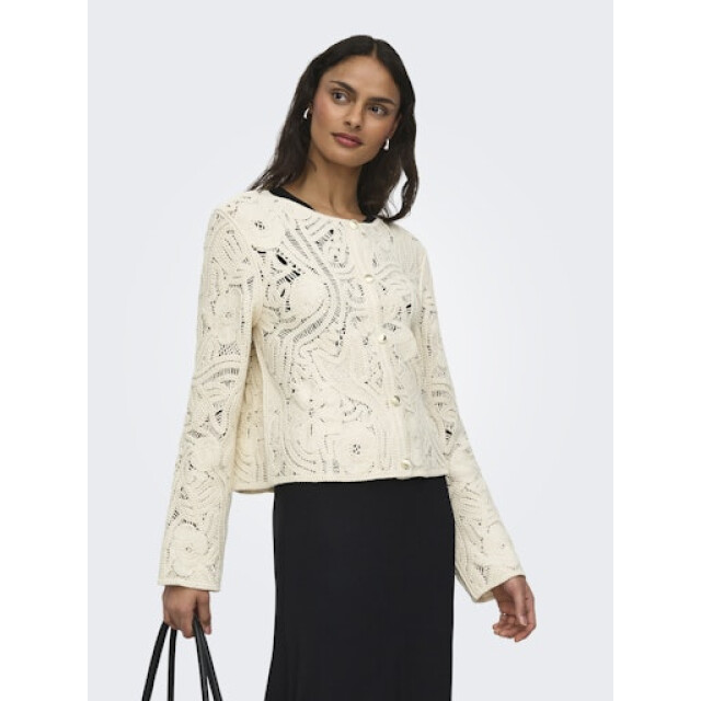 Jacqueline de Yong zanka l/s crochet cardigan jrs 15372593 cloud dancer 06741.198.0089 large