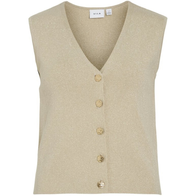 Vila Vicharvi sl button glitter knit vest zand 4259.04.0067 large