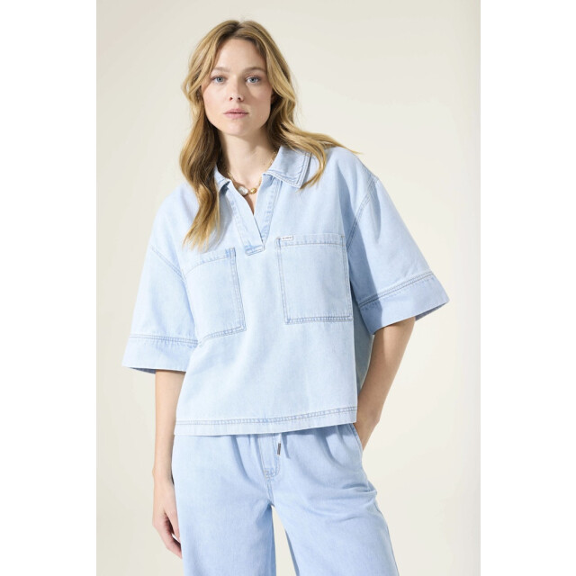 Garcia Jeans Denim blouse ss blue denim 4310.35.0001 large