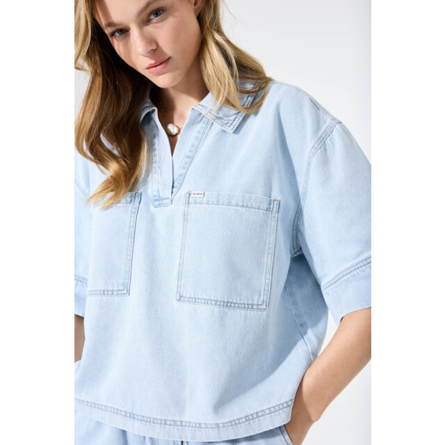 Garcia Jeans Denim blouse ss blue denim 4310.35.0001 large