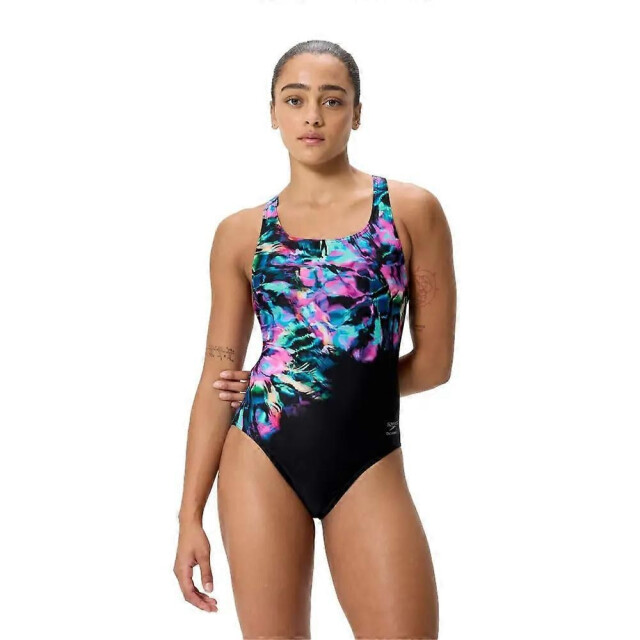 Speedo placem printed powerb wedstrijd badpak dames - 073247_999-42 large