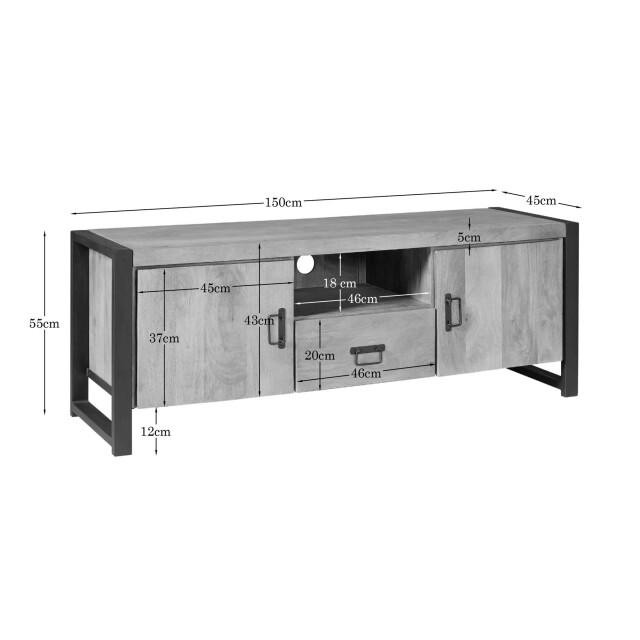 Starfurn tv meubel britt - 45x150x55 cm 3523952 large