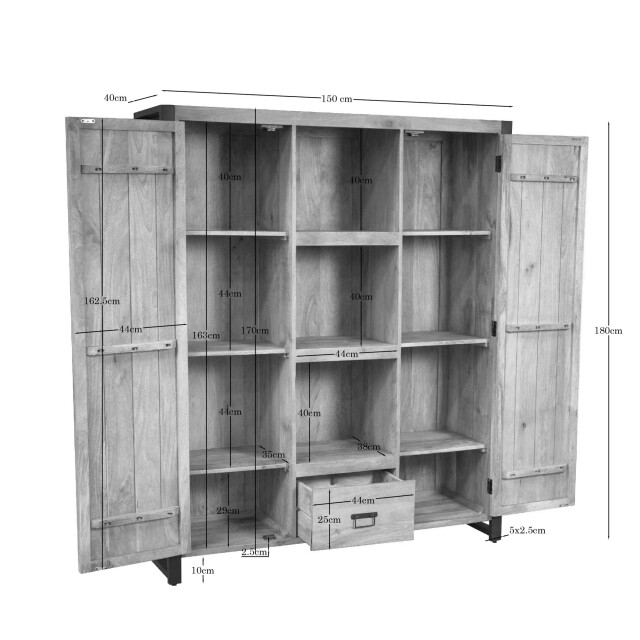 Starfurn boekenkast britt - 40x150x180 cm 3523967 large