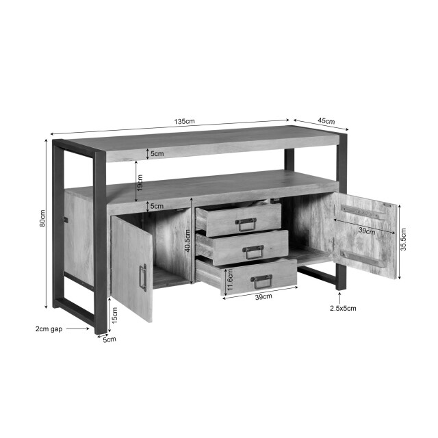 Starfurn dressoir britt - 45x135x80 cm 3523934 large