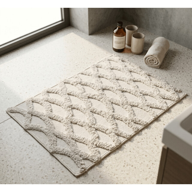 Casa di Elturo Badmat katoen boho grid /wit – 50 x 80 cm 2835186 large