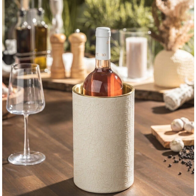 Casa di Elturo Luxe dubbelwandige wijnkoeler – rvs – mat / goud – Ø12 cm x h18 cm 2975071 large