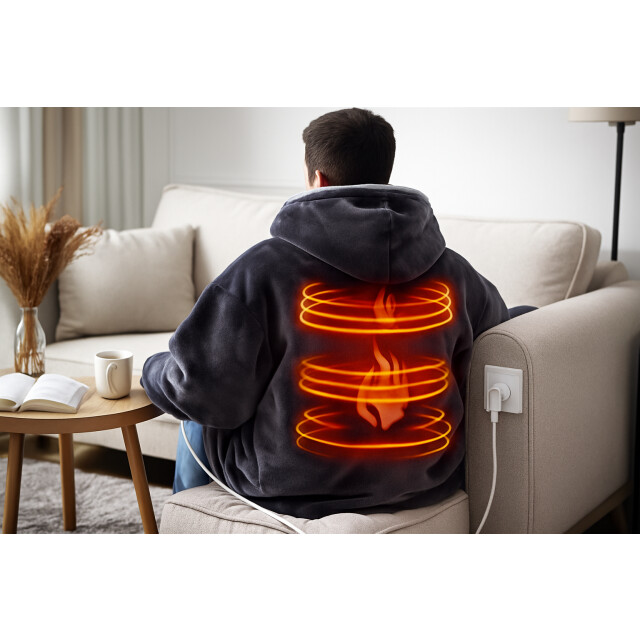 Casa di Elturo Usb verwarmde hoodie warmte deken 2-in-1 zachte fleece 3 warmtestanden - 3560012 large