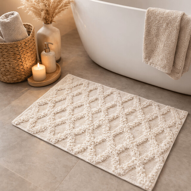 Casa di Elturo Badmat katoen boho grid /wit – 50 x 80 cm 2835186 large