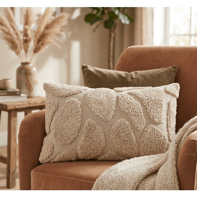 Casa di Elturo Sierkussen alora katoen 50 x 30 cm – kussen met organisch reliëf design 3559981 large