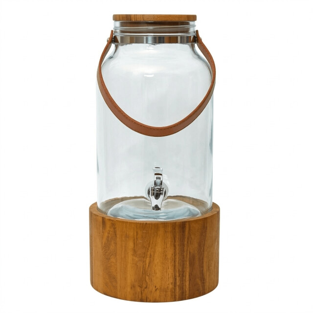 Casa di Elturo Drankdispenser lucento 6l met kraan – glazen waterdispenser met houten standaard 2837973 large