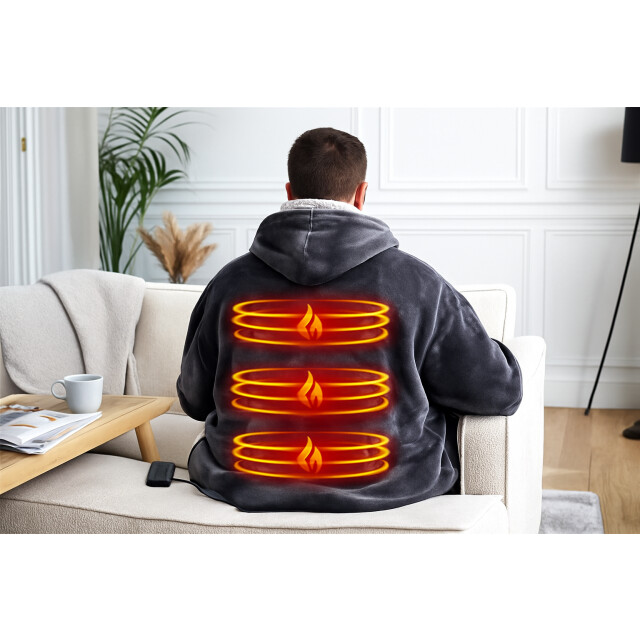 Casa di Elturo Usb verwarmde hoodie warmte deken 2-in-1 zachte fleece 3 warmtestanden - 3560012 large