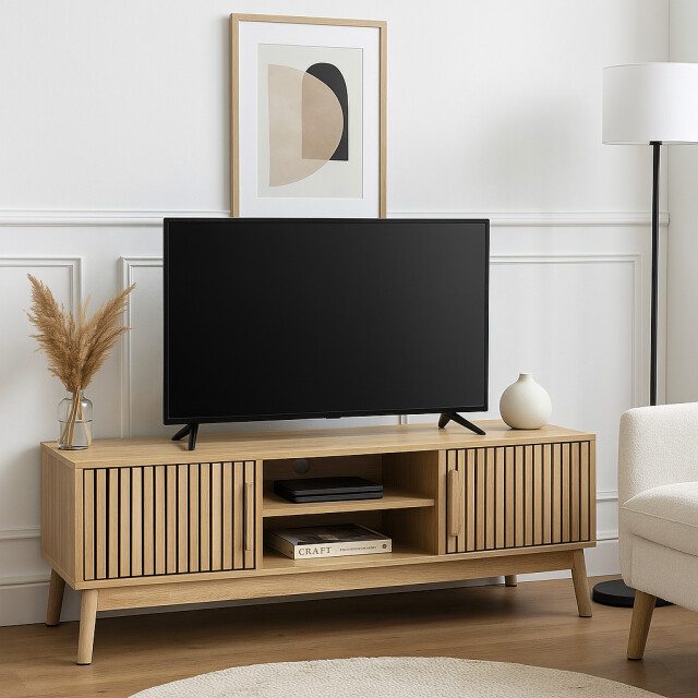 Casa di Elturo Tv-meubel bergen oak – 117 cm – bruin – houtfineer – met deurtjes & opbergvakken 3560011 large