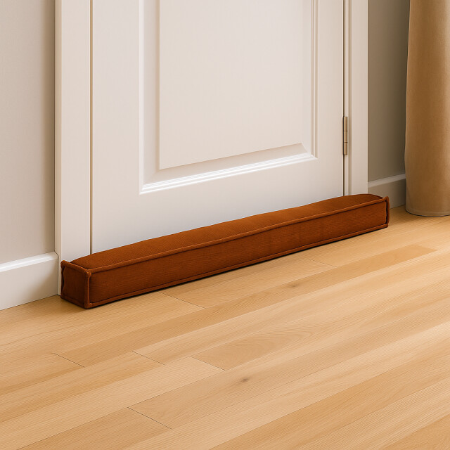 Casa di Elturo Tochtstopper deur 80 cm – cognac/roestkleur – corduroy look – polyester – 3285166 large