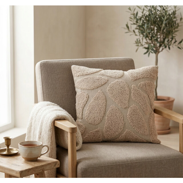 Casa di Elturo Sierkussen alora katoen 45 x 45 cm – kussen met organisch reliëf design 3559980 large