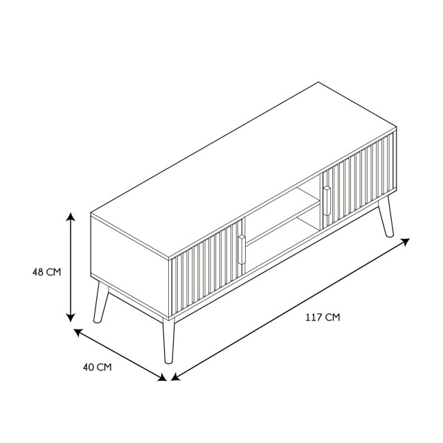 Casa di Elturo Tv-meubel bergen oak – 117 cm – bruin – houtfineer – met deurtjes & opbergvakken 3560011 large