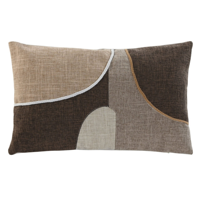 Casa di Elturo Sierkussen lorea katoen 50 x 30 cm bruin & decoratief patchwork - 3559979 large