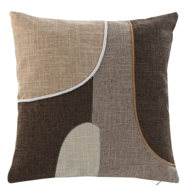 Casa di Elturo Sierkussen lorea katoen 45 x 45 cm bruin & decoratief patchwork - 3559978 large