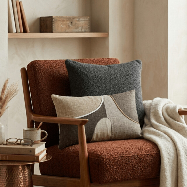 Casa di Elturo Sierkussen lorea katoen 50 x 30 cm bruin & decoratief patchwork - 3559979 large