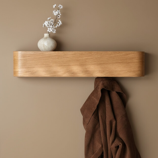 Casa di Elturo Design wand kapstok met plank bergen oak massief grenenhout 5 haken l53 3559988 large