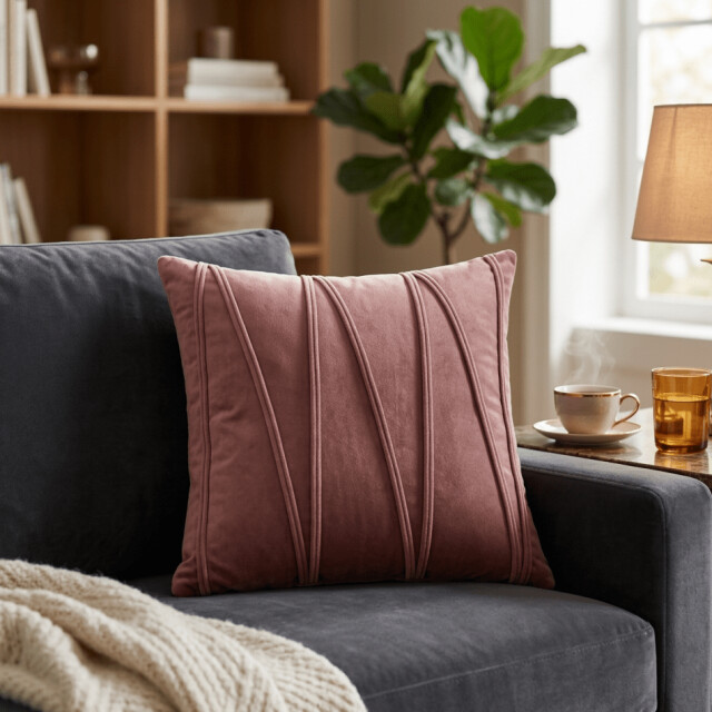 Casa di Elturo Sierkussen elvira velvet 45 x 45 cm – luxe oud kussen met verticale 3559976 large