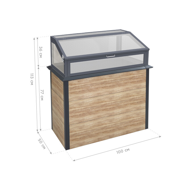 Westmann Primus plus m verhoogde kweekkas 100x50x113 cm houtlook 3559805 large