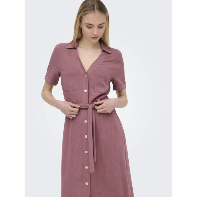 Only Onlsiesta ss lin bl shirt dress pnt noos rose brow 15347210-207991 large