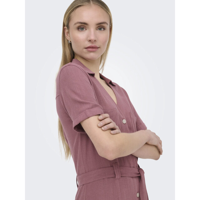 Only Onlsiesta ss lin bl shirt dress pnt noos rose brow 15347210-207991 large