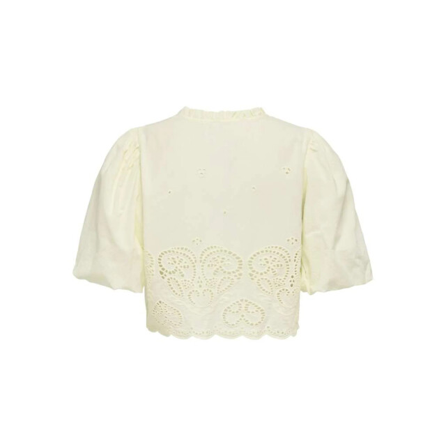 Only Onlbryson s/s short emb tie top wvn lemon icing 15371045-285495 large