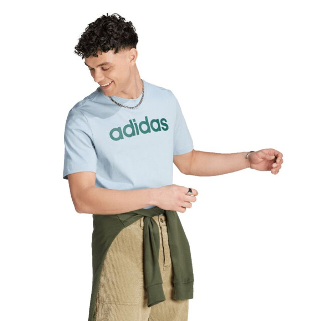 Adidas Heren essentials linear geborduurd logo single jersey t-shirt UTPP4352_lightblue large