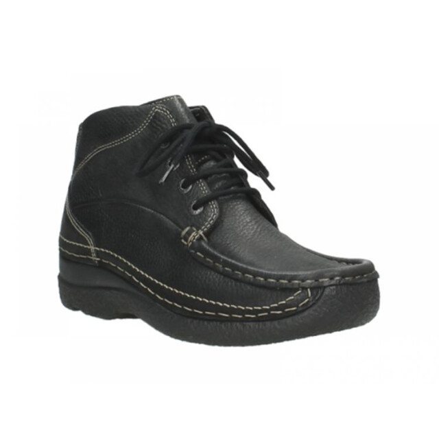 Wolky 06242 Roll Shoot Brushed montana nub Veterschoenen Zwart 06242 Roll Shoot Brushed montana nub large