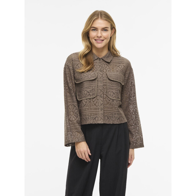 Vila Vimerinda crochet ls cardigan noos taupe 4249.77.0030 large