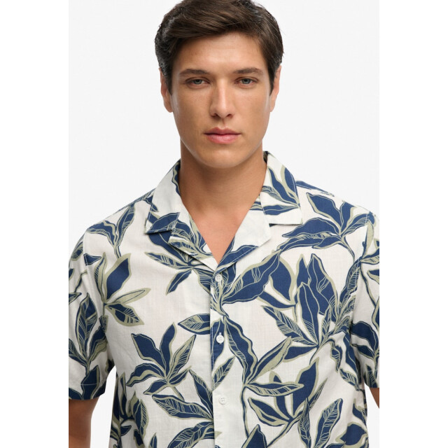 Superdry Cabana pool side ss shirt ecru dessin 5319.08.0013 large